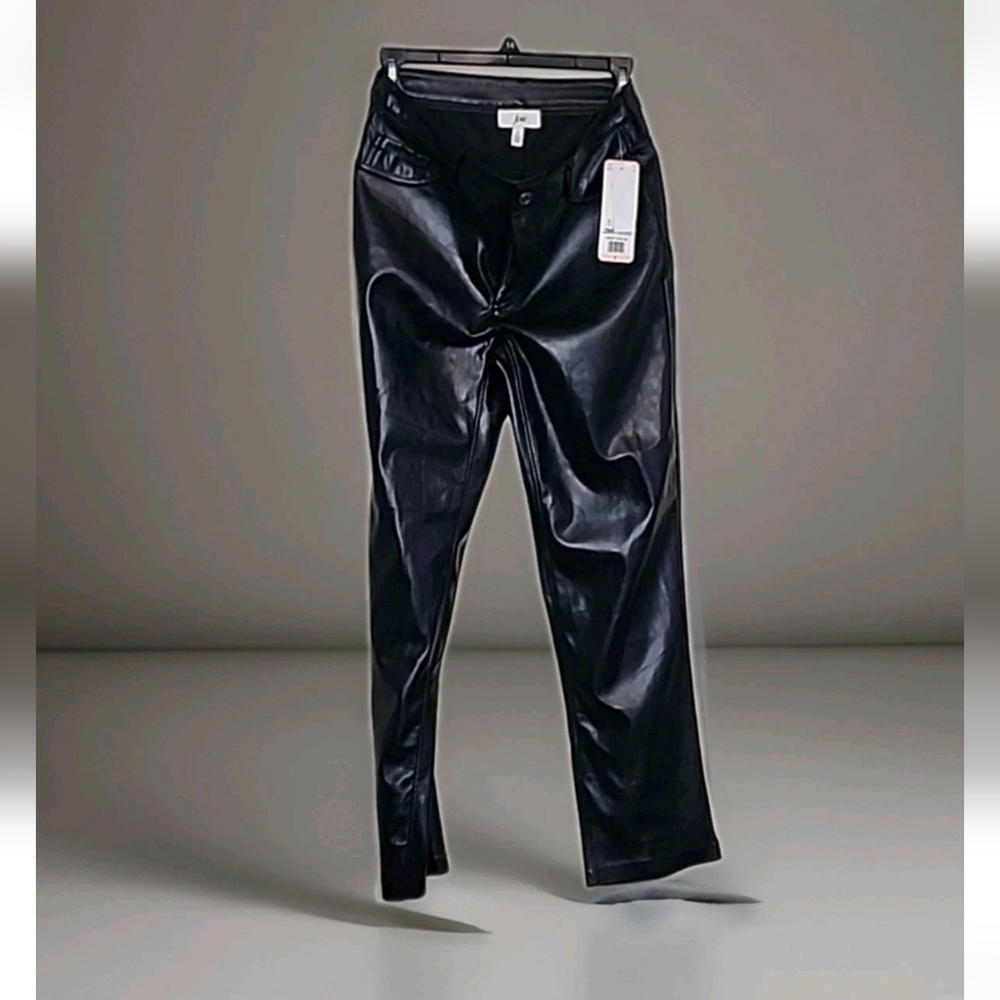 Joie Limited Edition women's faux leather straight leg pant in black, size 2, - Picture 9 of 16